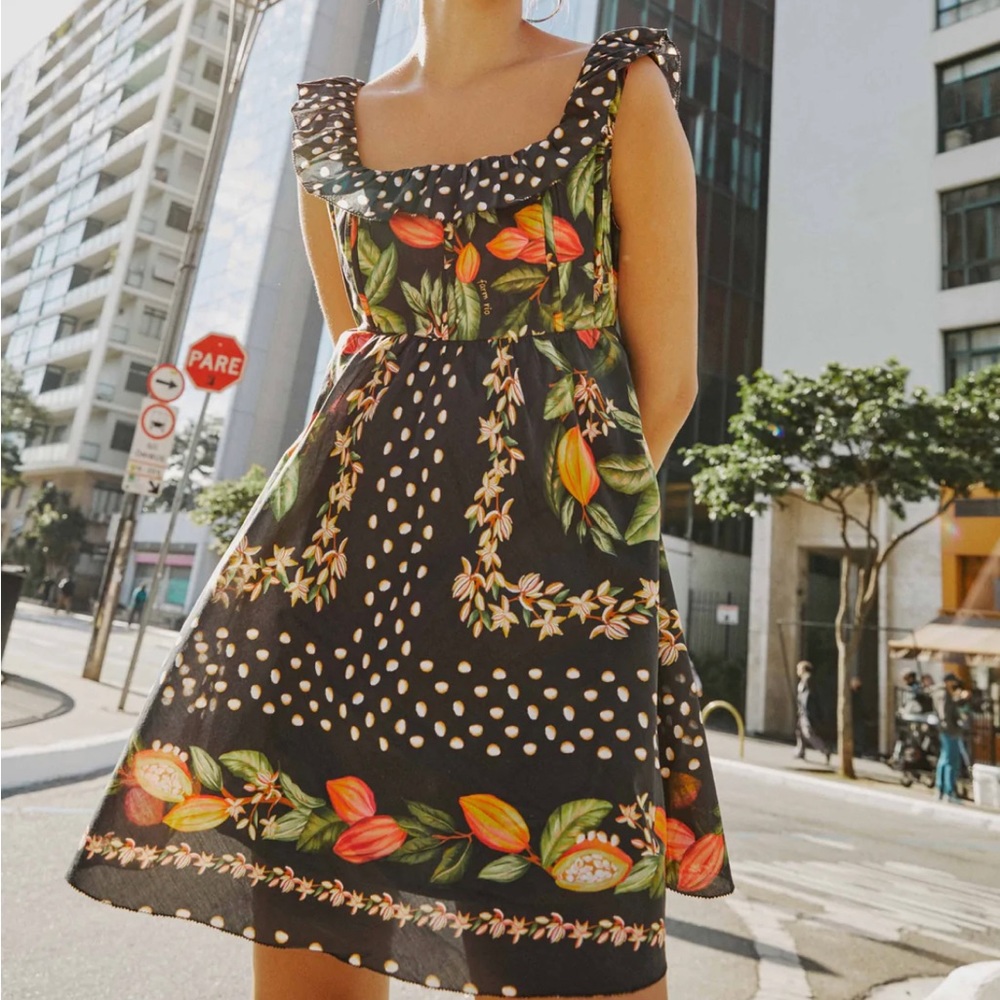 Farm Rio Cocoa Paradise Mini Dress